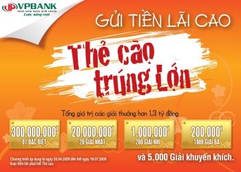 VPBank khuyến mãi 1,35 tỷ đồng 